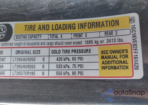 2015 Chevrolet Silverado 2500Hd Lt from USA, damaged, VIN 1GC1KVE82FF161420